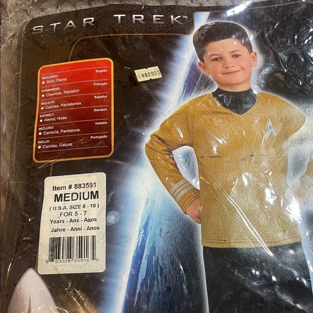 Star Trek Captain Kirk costume size medium 8 to 10